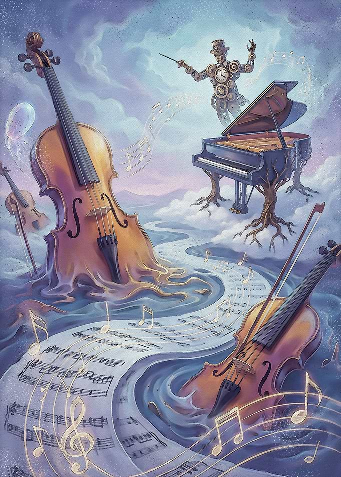 Surreal Musical Symphony in Clouds