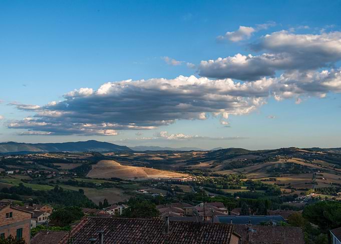 Umbrian Landscape at Sunset of Todi's Village.