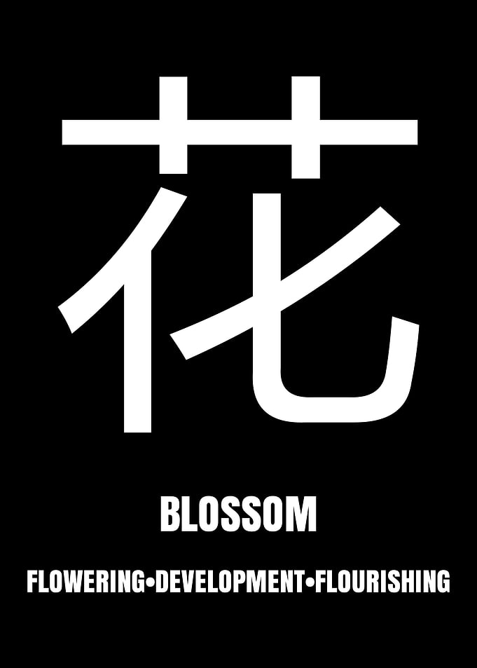 Japanese Kanji Blossom Poster