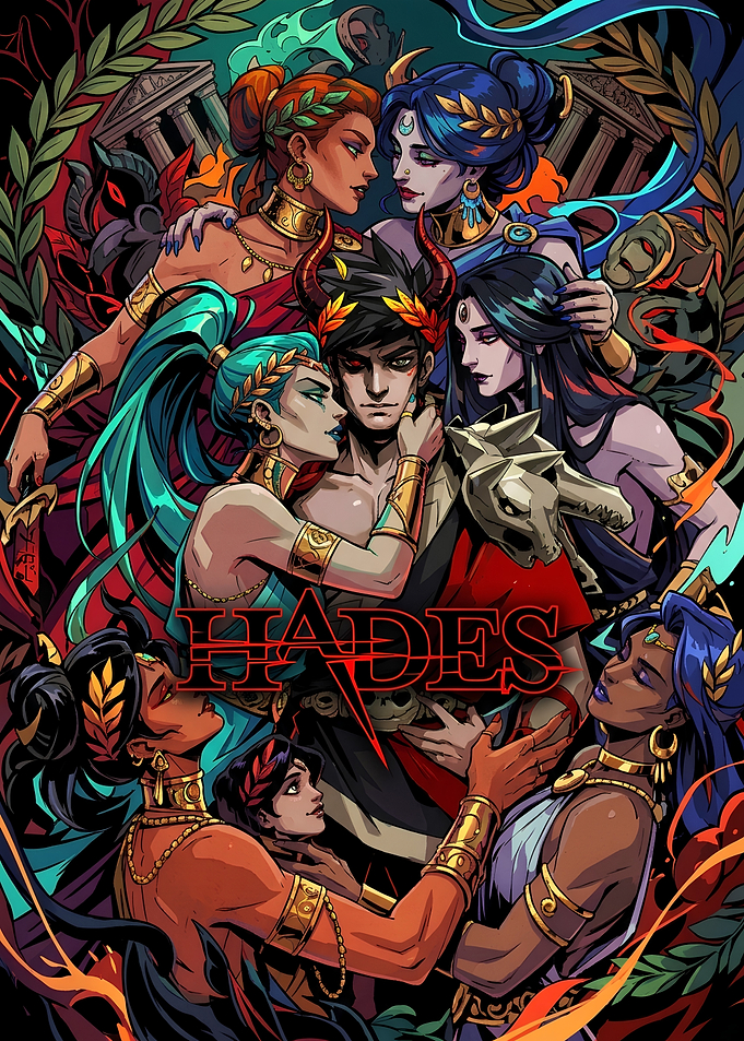 Hades Game Character Ensemble Illustration
