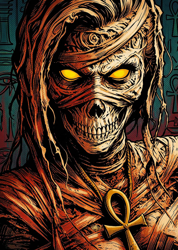 Ancient Egyptian Mummy Comic Art