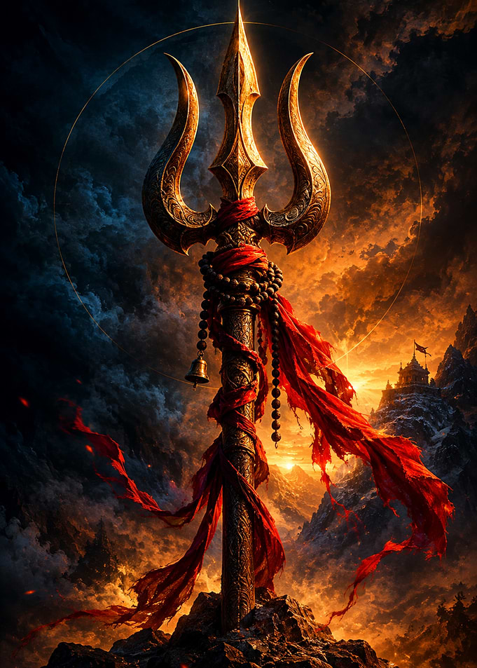 Lord Shiva Trishul Divine Trident
