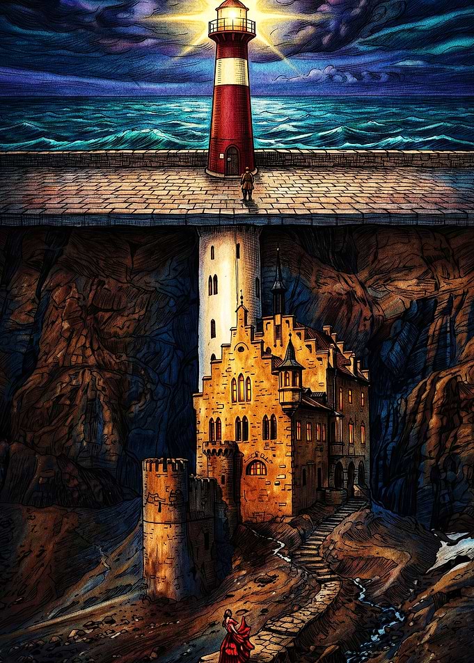 Lighthouse Above Hidden Underground Castle