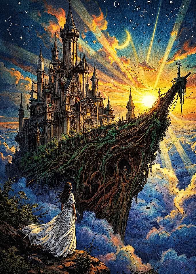 Floating Castle Above the Clouds
