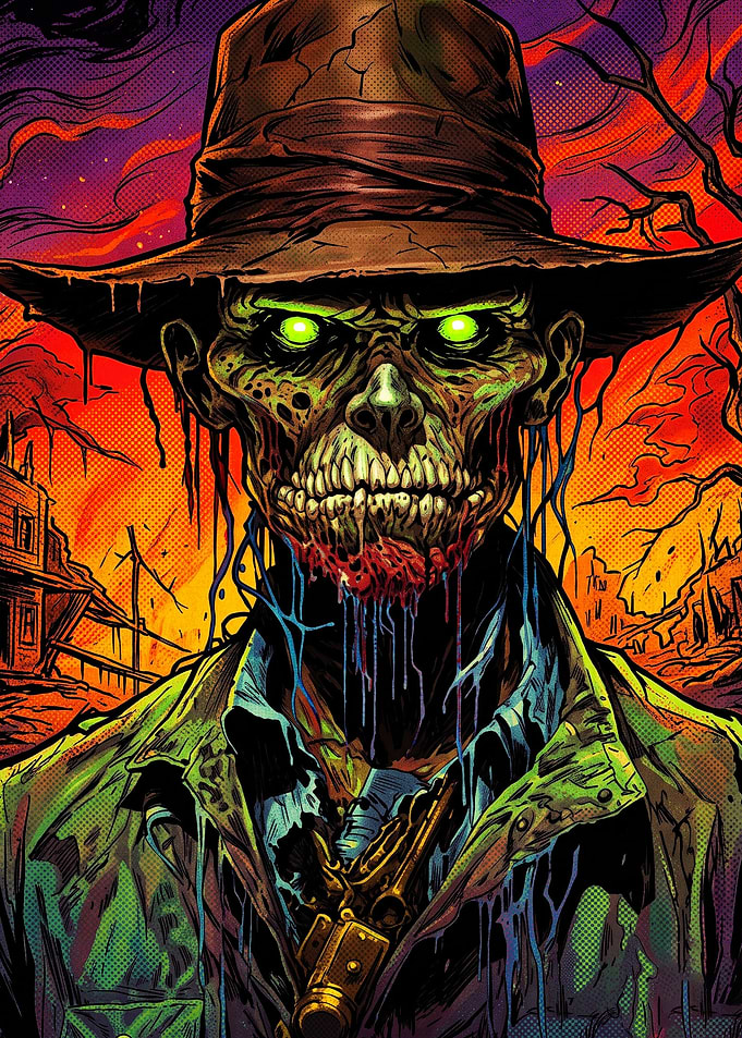 Undead Cowboy Zombie Portrait