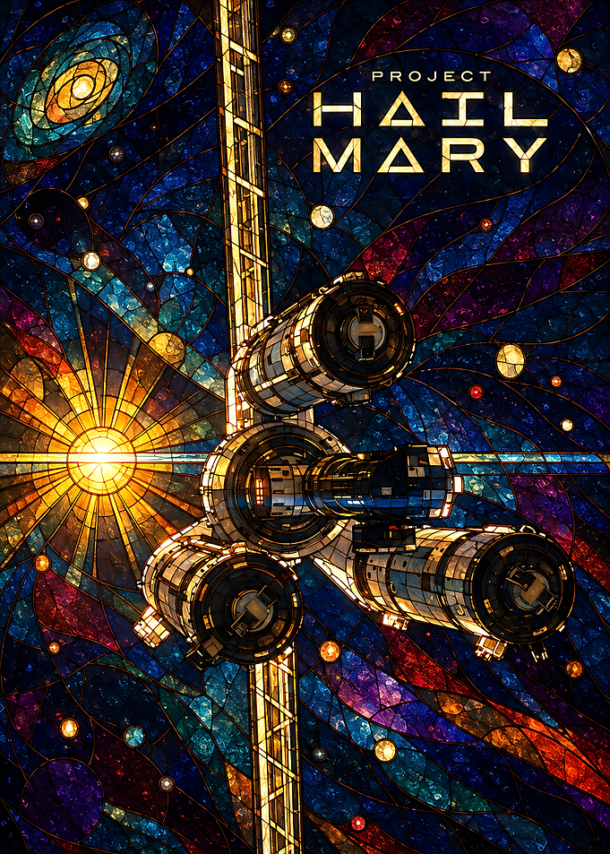 Project Hail Mary Stained Glass Poster