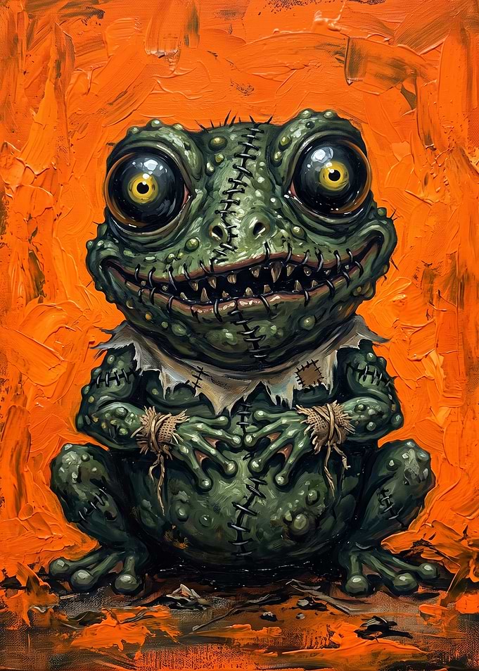 Stitched Frankenstein Frog Monster