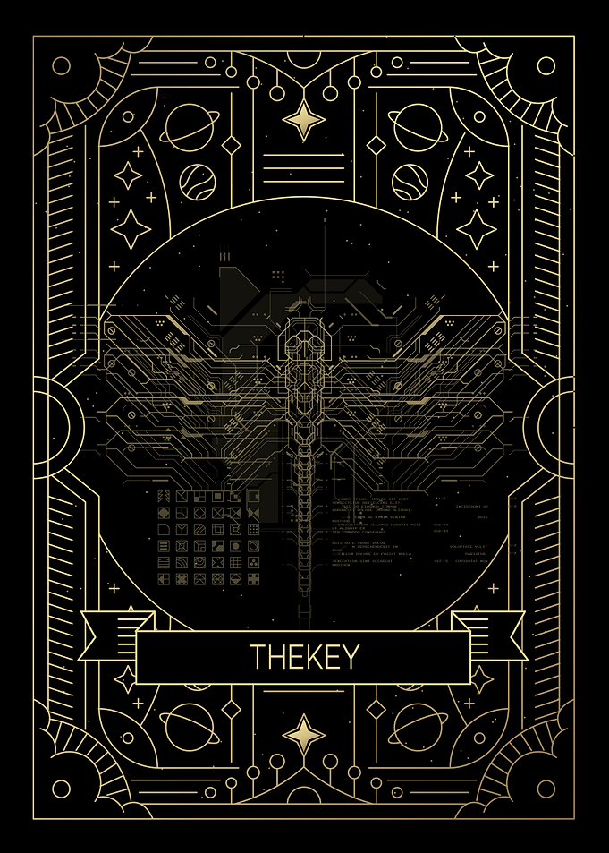 Cybernetic Dragonfly Blueprint Art