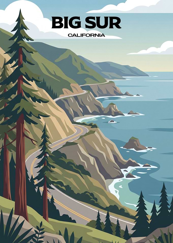 Big Sur California Travel Poster