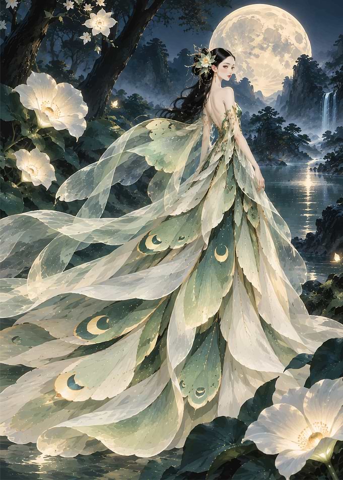 Moonlit Fairy in Leaf Gown