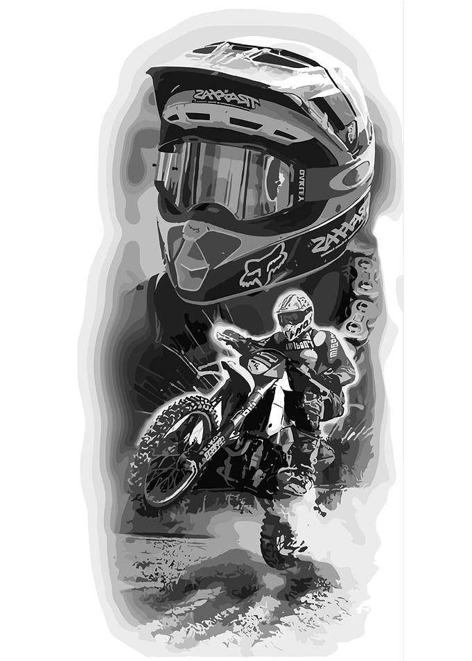 Motocross Rider and Helmet Graphic