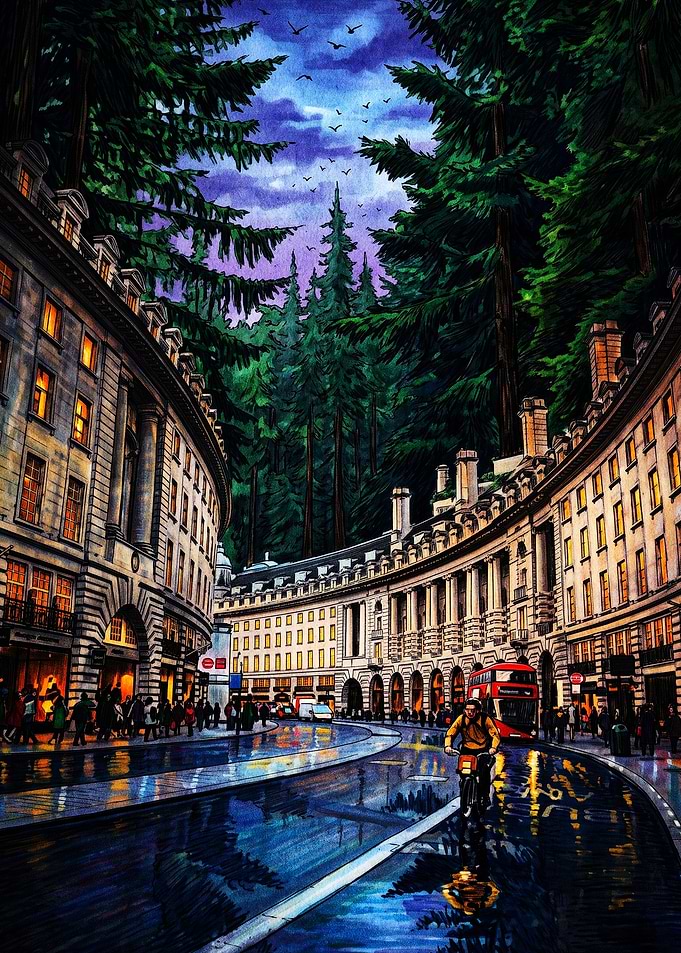 Regent Street London Forest Surreal Art