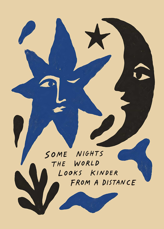 Celestial Art Print with Inspirational Quote