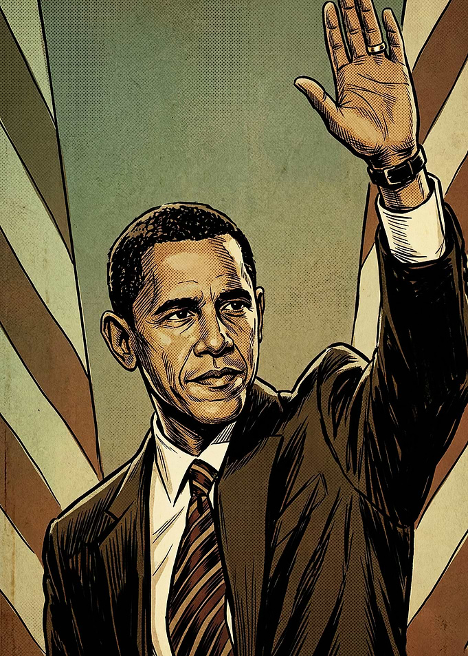 Barack Obama Stylized Portrait Illustration
