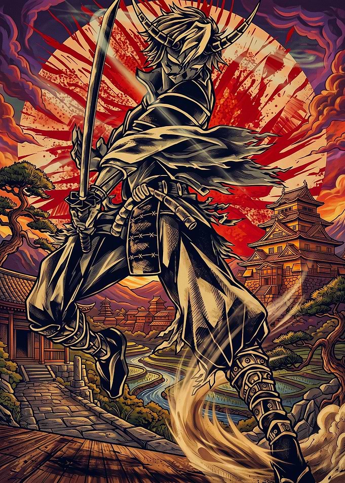 Demon Samurai Warrior with Katana