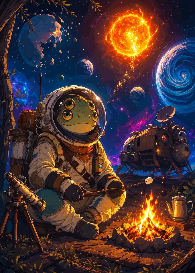 Outer Wilds Astronaut Camping in Space
