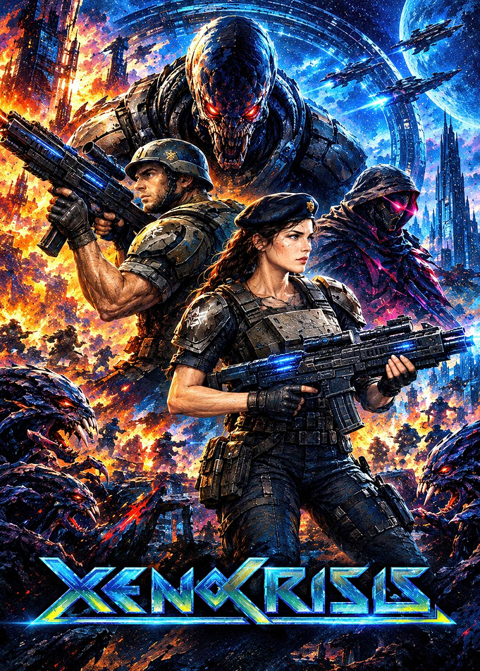 Xeno Crisis Sci-Fi Action Poster