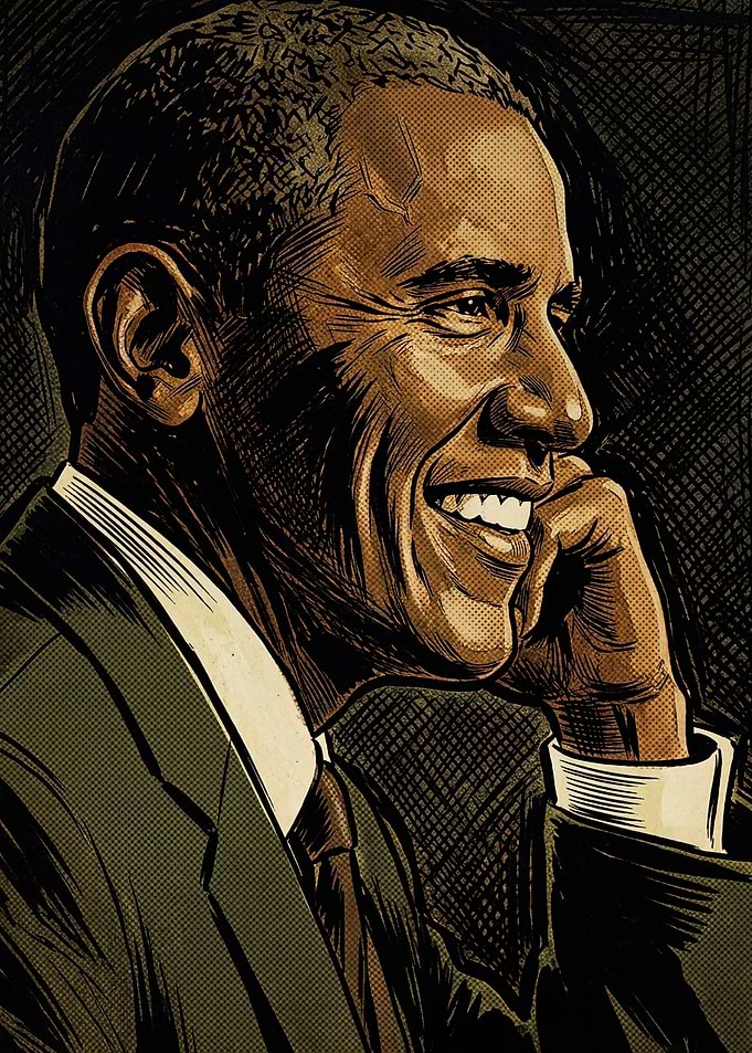 Barack Obama Stylized Portrait Illustration