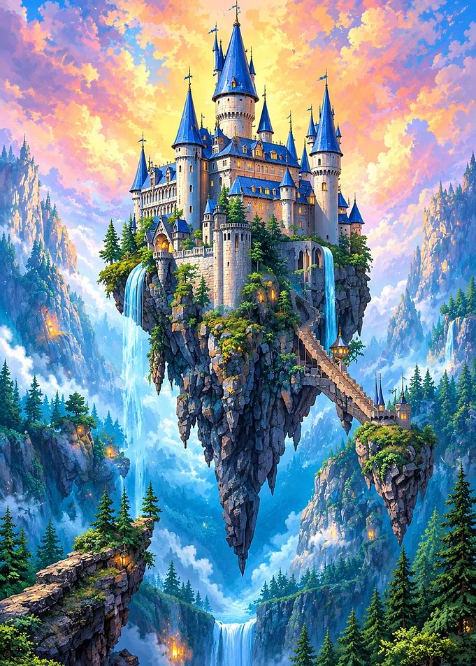 Floating Fantasy Castle in the Clouds