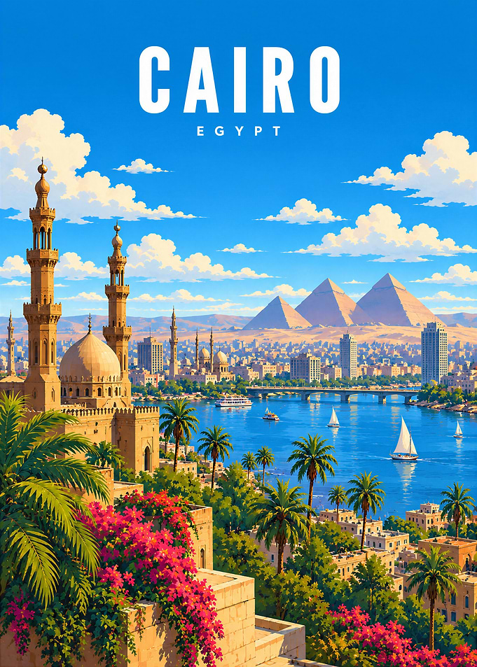 Cairo Egypt Travel Poster