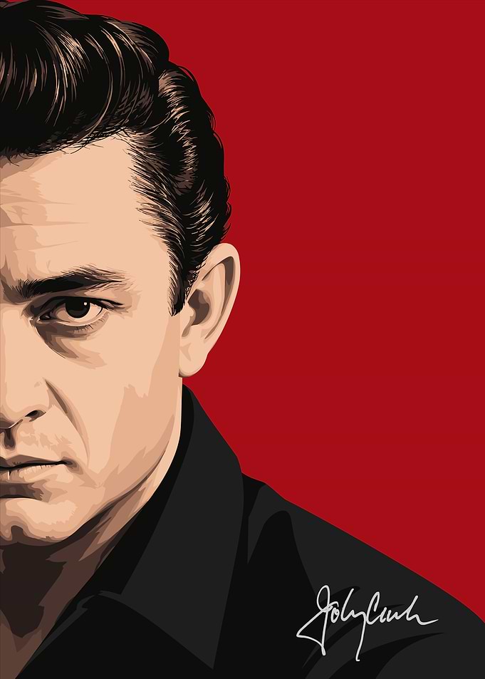 Johnny Cash Minimalist Portrait