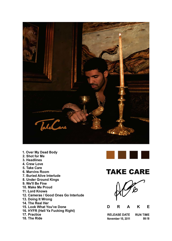 Drake Take Care Album Poster