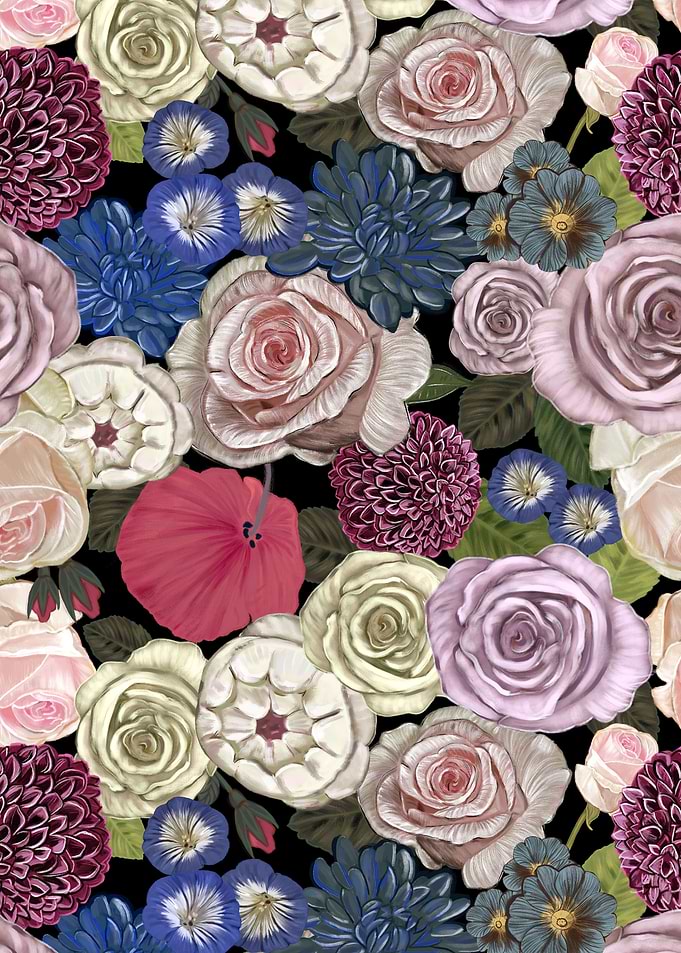 Elegant Floral Pattern with Roses