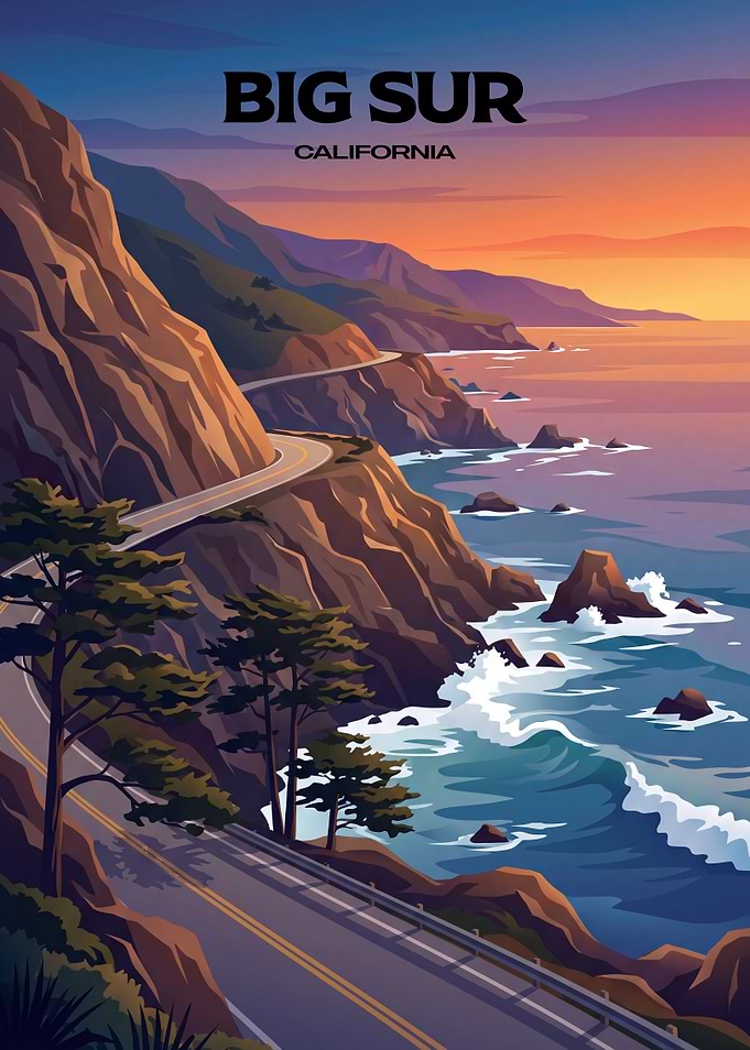 Big Sur California Travel Poster