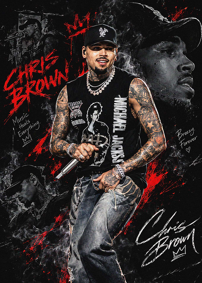 Chris Brown Artistic Music Poster