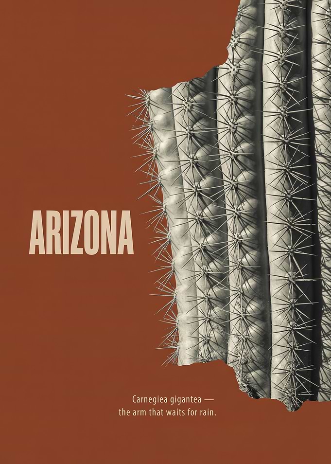 Arizona Saguaro Cactus Minimalist Poster