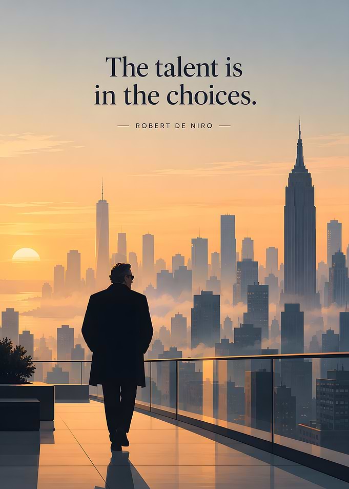 Robert De Niro Inspirational Quote Poster