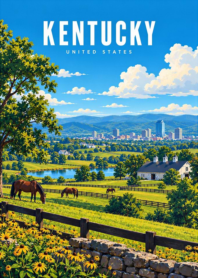 Kentucky Landscape Travel Poster