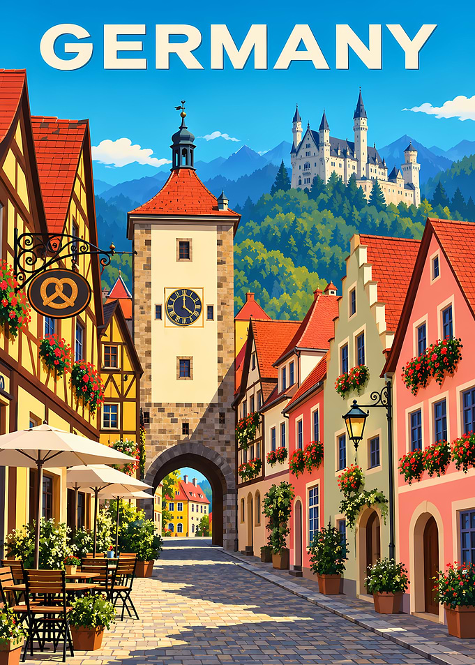 Vintage Germany Travel Poster