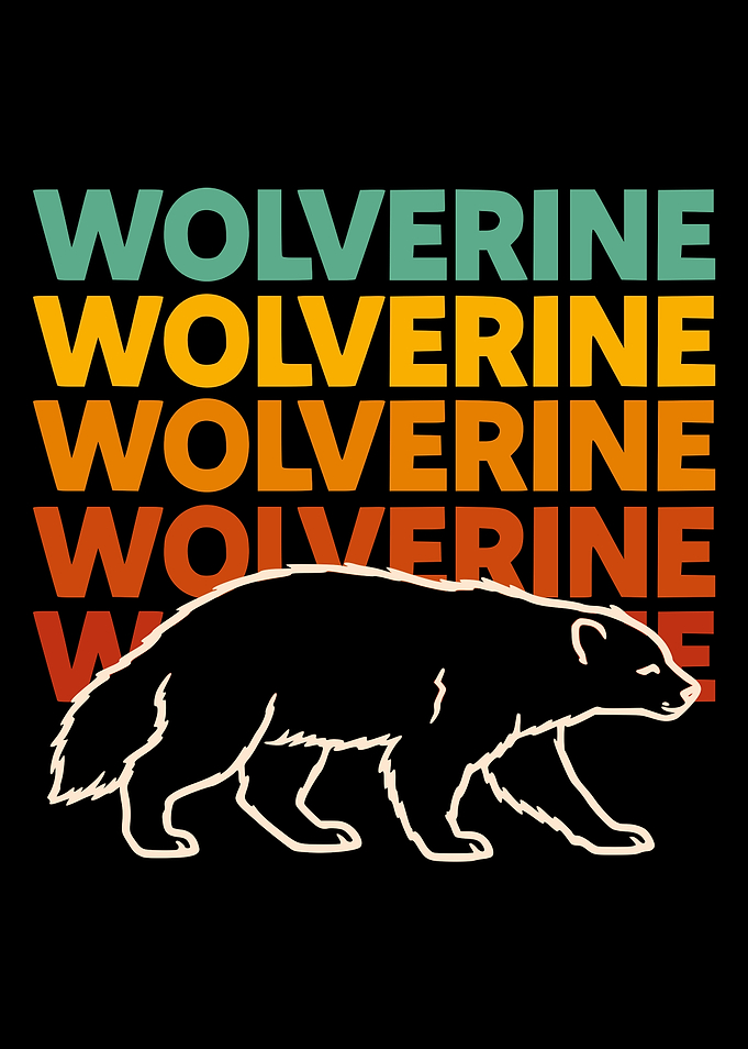 Retro Style Wolverine Graphic Design
