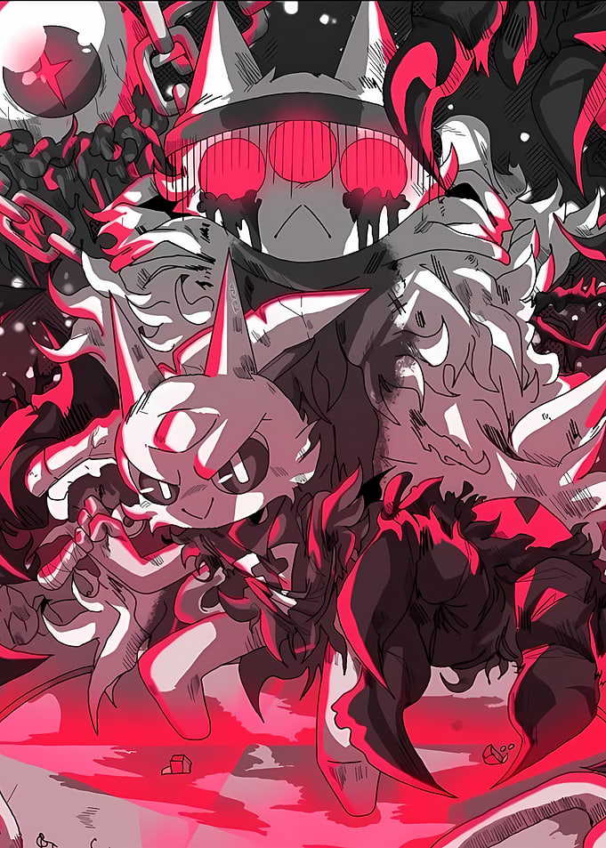 Dark Anime Style Creature Illustration