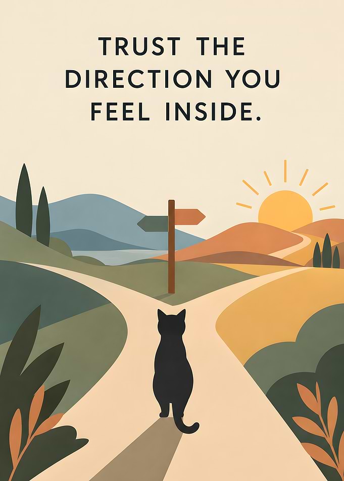 Inspirational Cat Path Illustration