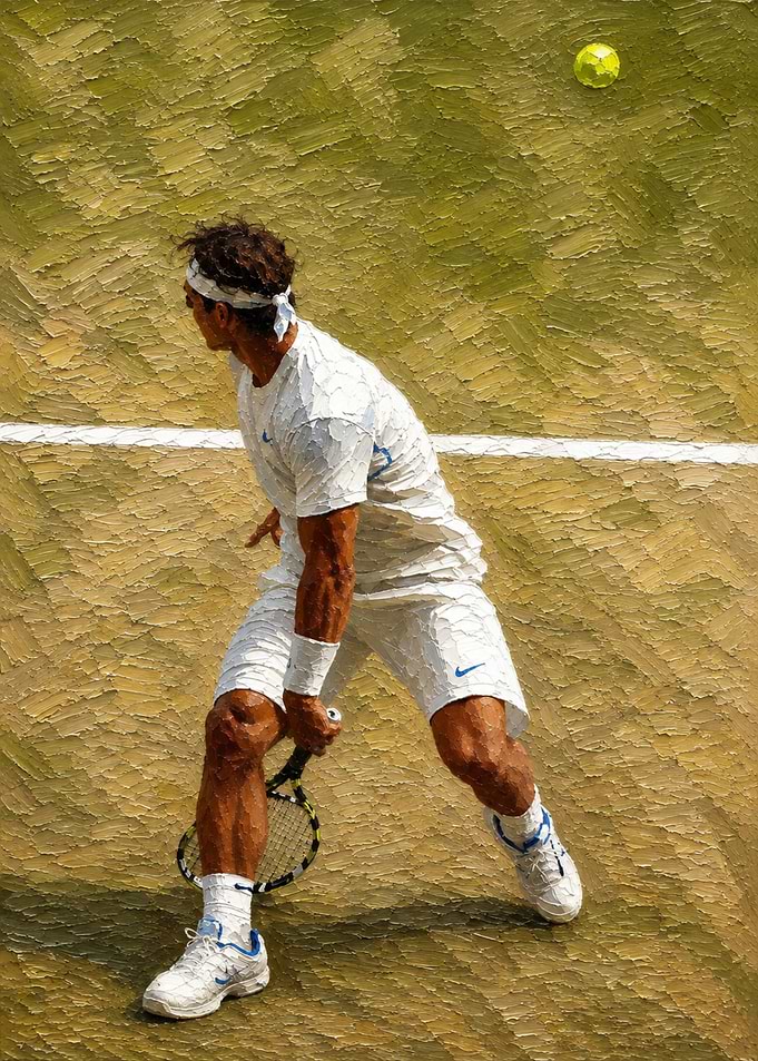 Rafael Nadal Tennis Action Painting