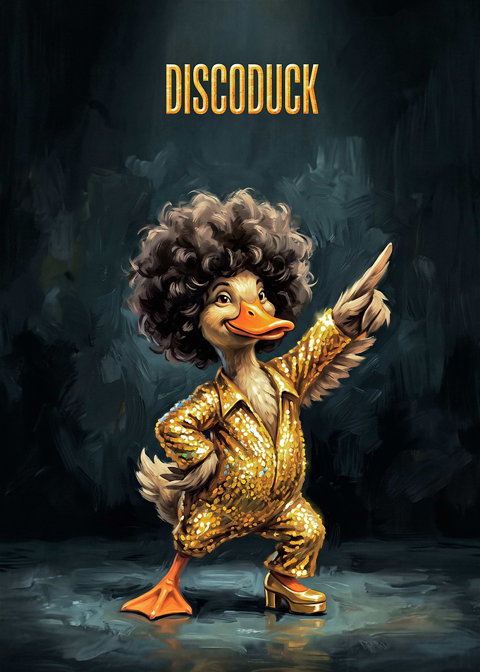 Disco Duck Retro Dance Poster