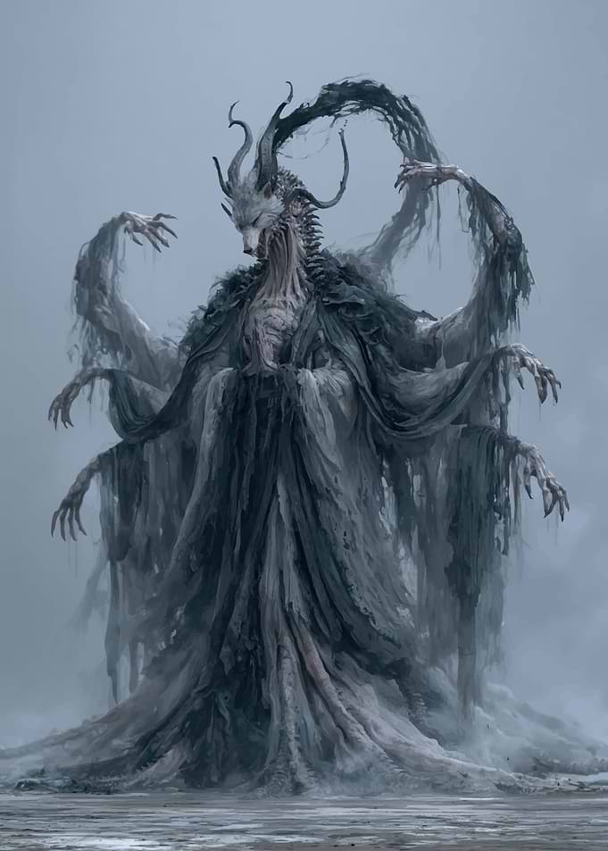 Ethereal Multi-Armed Wolf Spirit