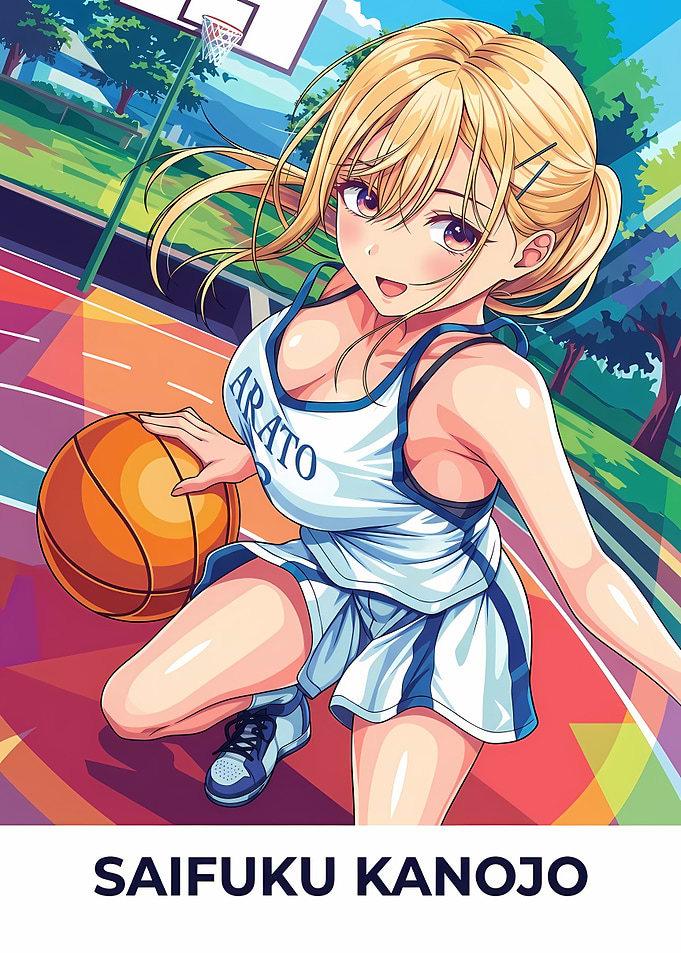 Anime Girl Playing Basketball