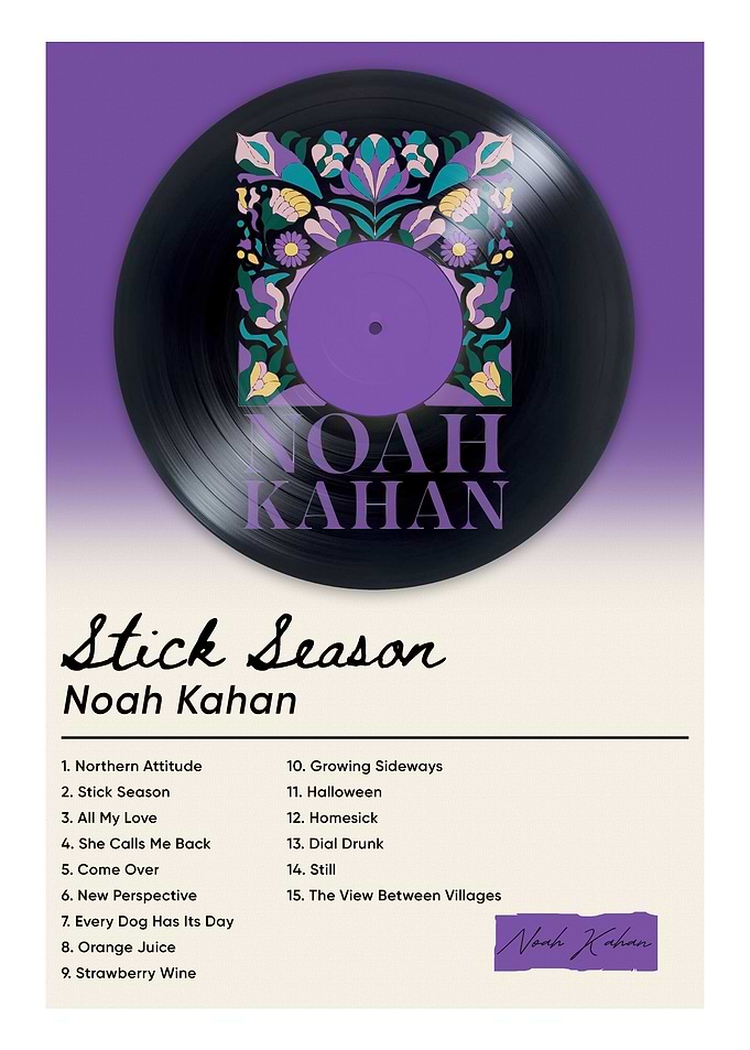 Noah Kahan Stick Season Vinyl Poster