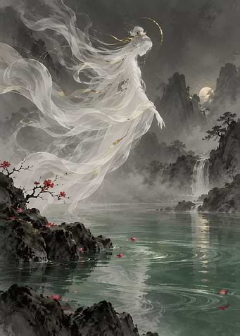 Ethereal Spirit Over Misty Mountain Lake