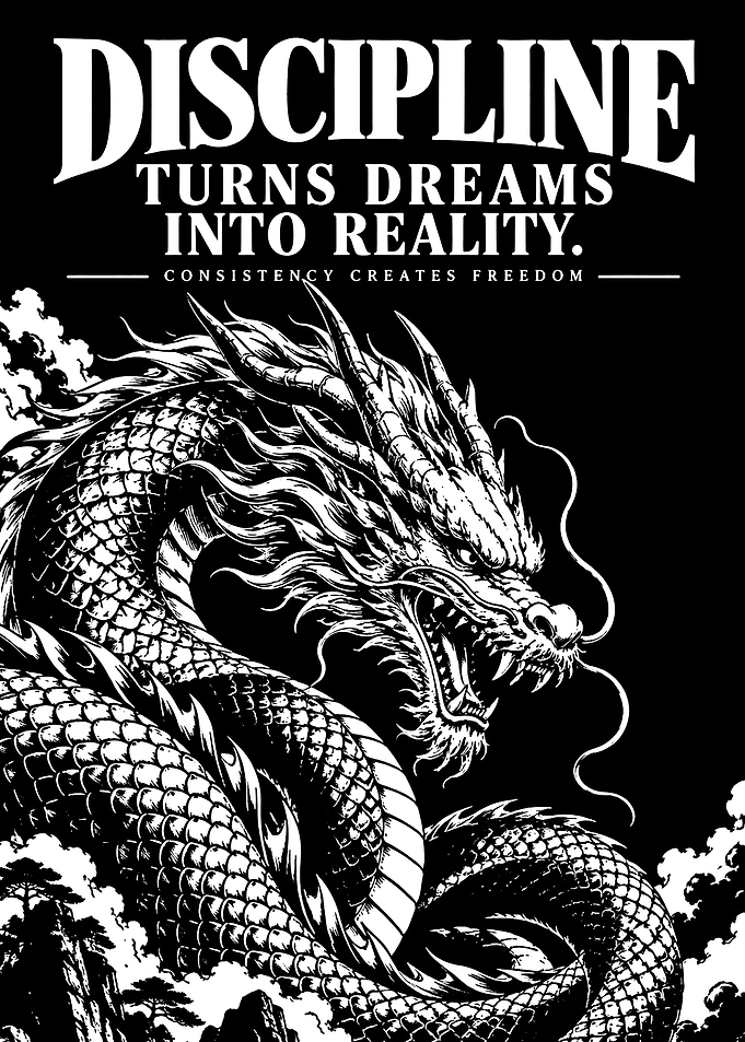 Discipline Dragon Motivational Poster