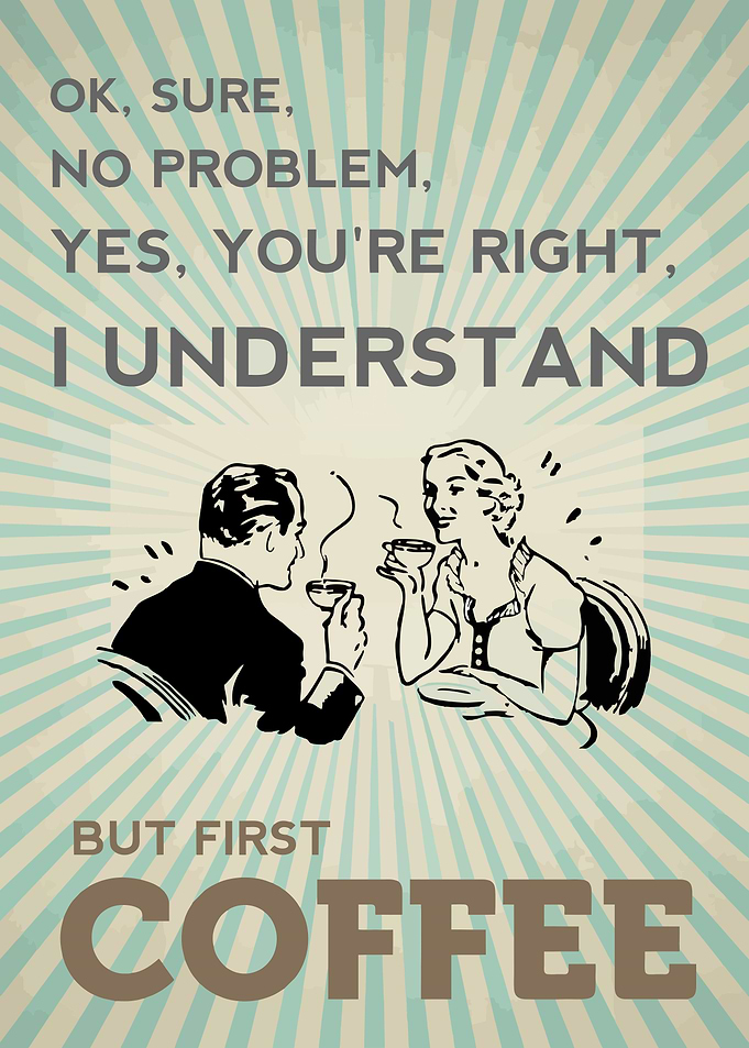 But First Coffee Vintage Poster