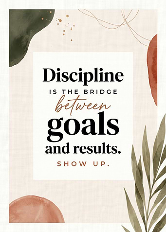 Inspirational Discipline Quote Wall Art