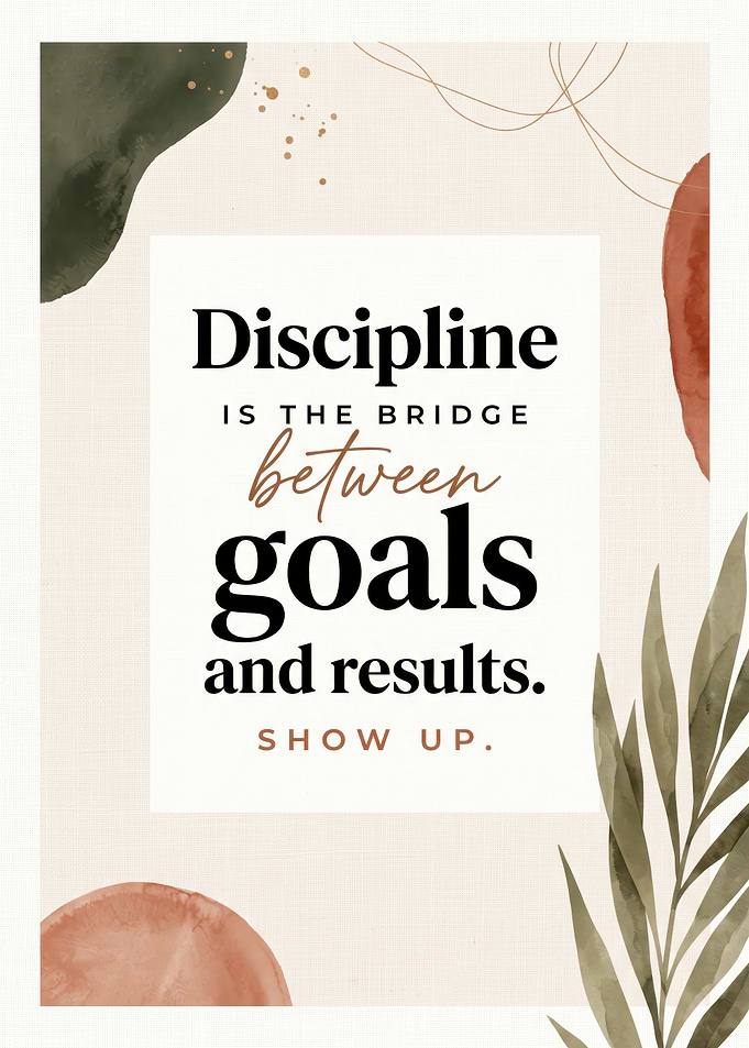 Inspirational Discipline Quote Wall Art