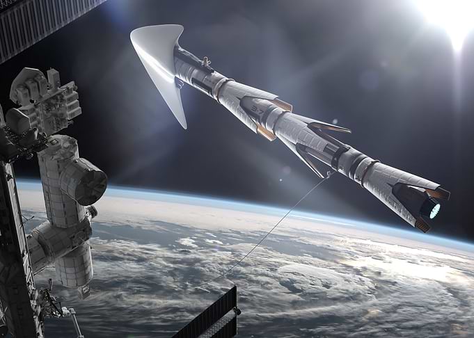 Futuristic Spacecraft Docking at Station