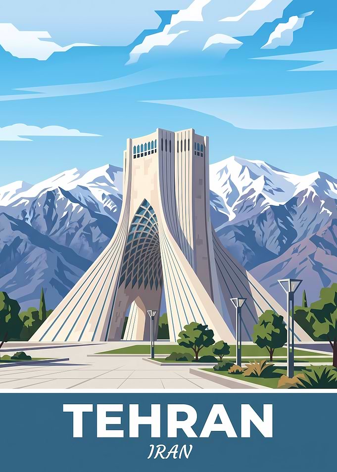 Azadi Tower Tehran Travel Poster