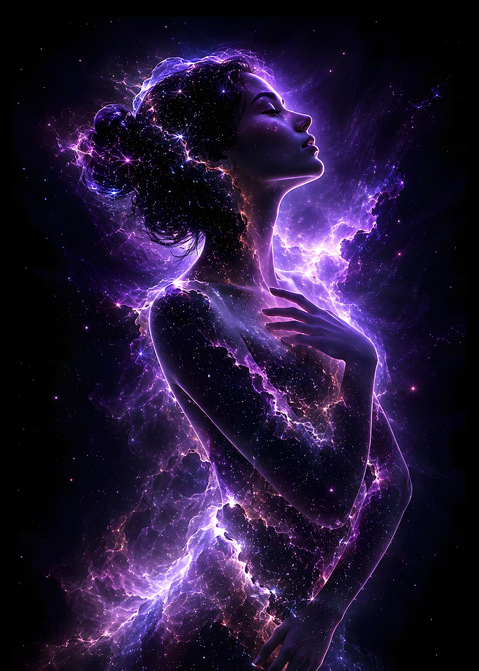 Dark Matter Corona Female Silhouette