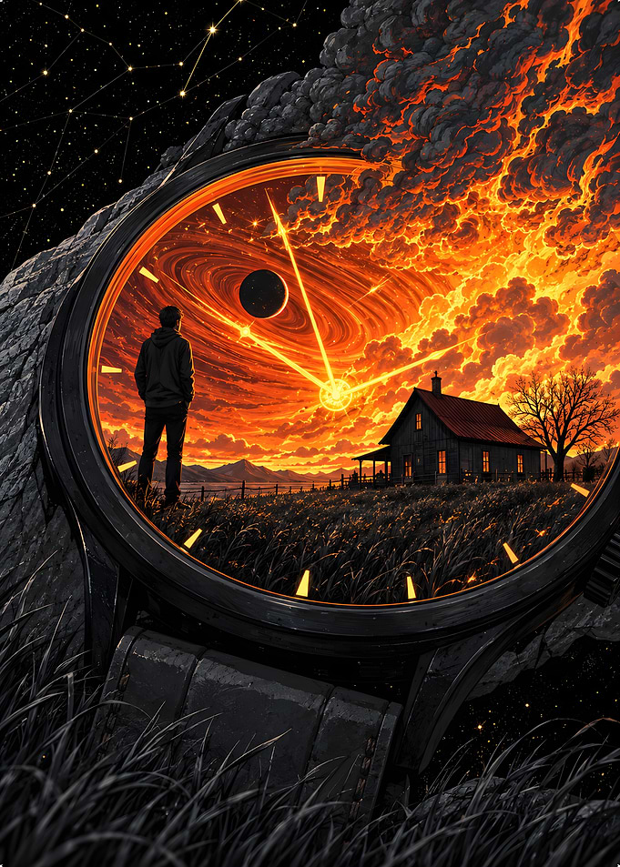 Surreal Watch Face Cosmic Landscape
